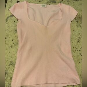 Aritzia Wilfred Villa Pink Knit Short sleeve size Medium